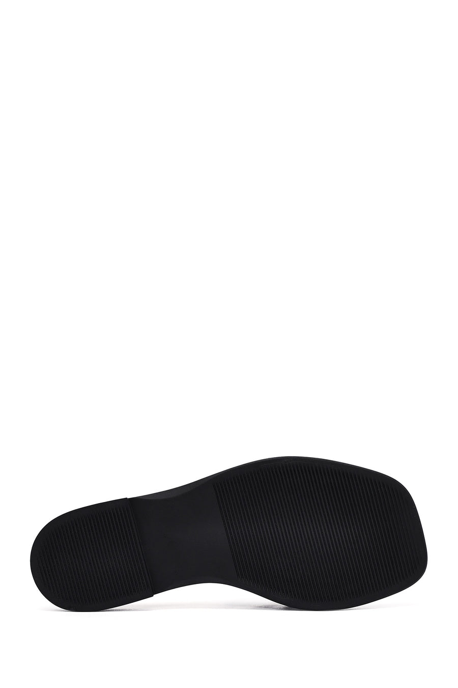 Women's Black Stoned Leather Slippers