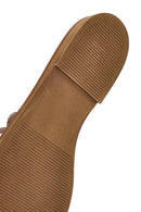 Women's Pink Stoned Leather Slippers | Derimod