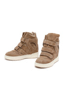 Kadın Bej Dolgu Topuklu Süet Deri Spor Bot | Derimod