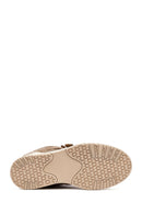 Kadın Bej Dolgu Topuklu Süet Deri Spor Bot | Derimod