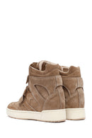 Kadın Bej Dolgu Topuklu Süet Deri Spor Bot | Derimod