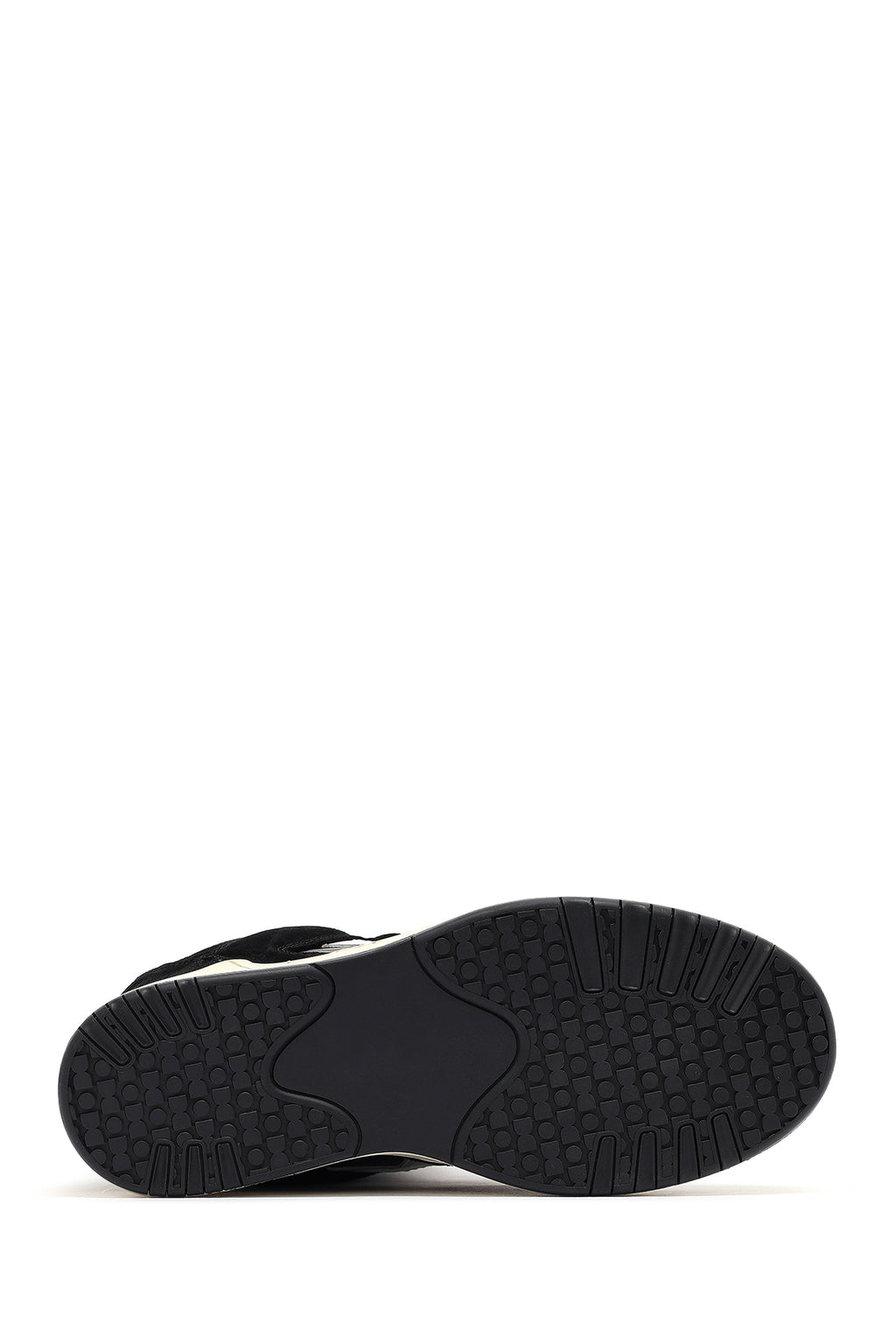 Kadın Siyah Bantlı Dolgu Topuklu Deri Sneaker