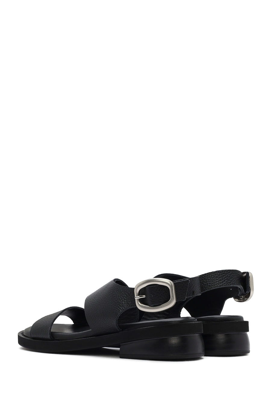 
Women's Black Buckled Leather Sandal
