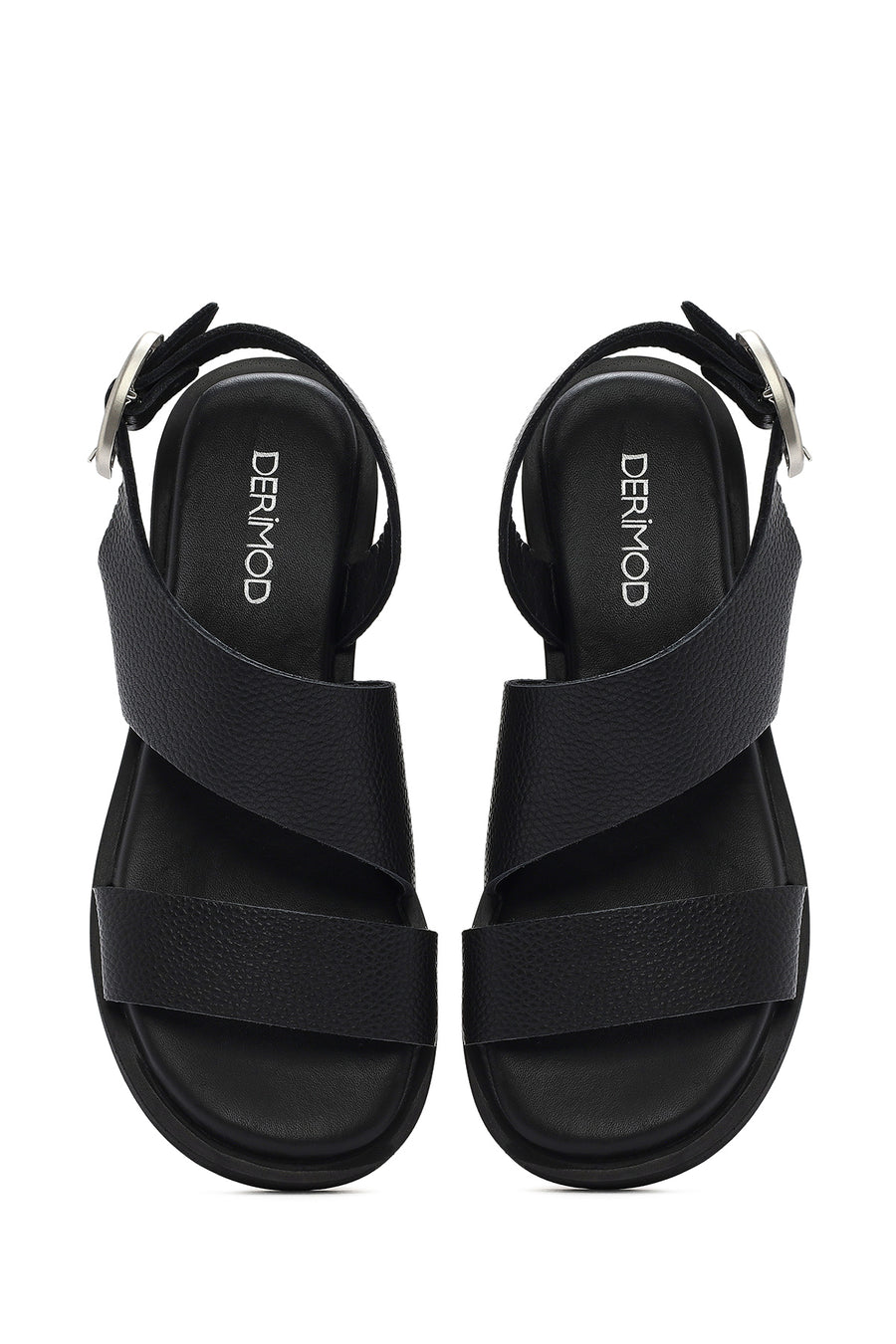 
Women's Black Buckled Leather Sandal
