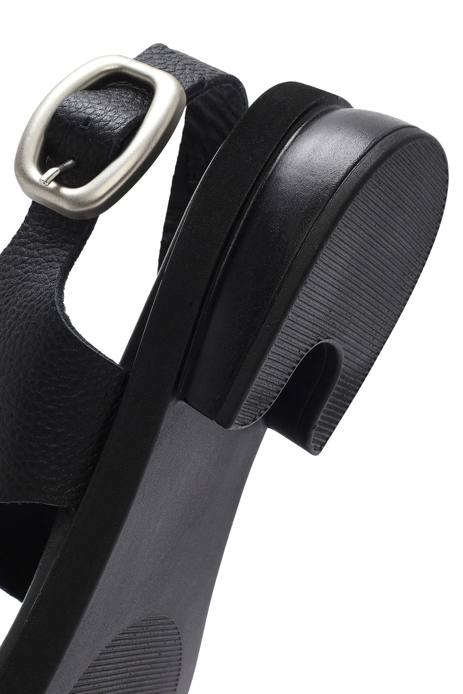 
Women's Black Buckled Leather Sandal
