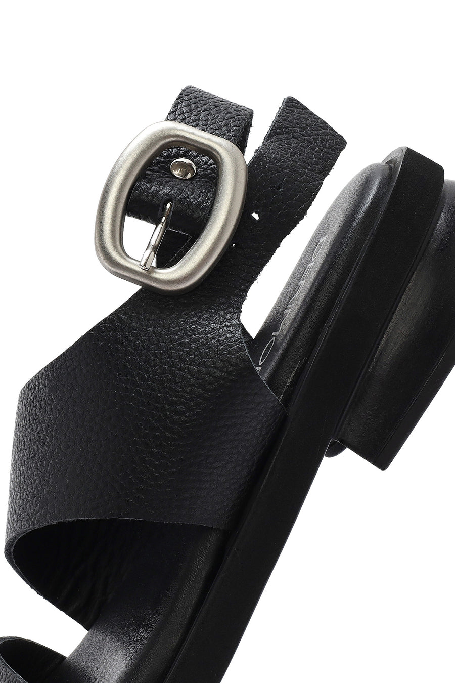 
Women's Black Buckled Leather Sandal

