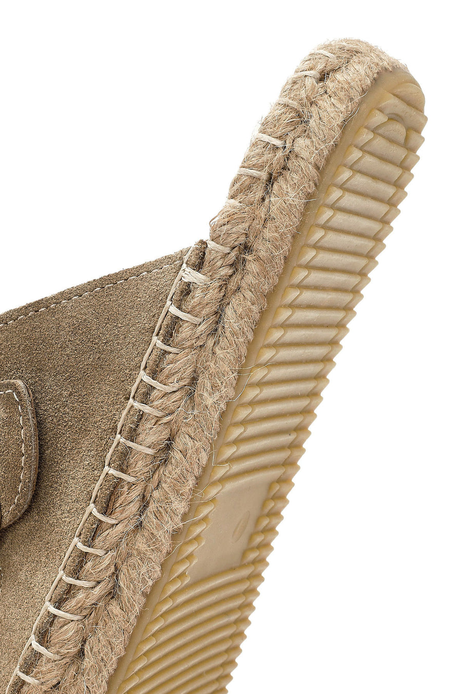 Women's Brown Buckled Suede Leather Espadrille Slippers