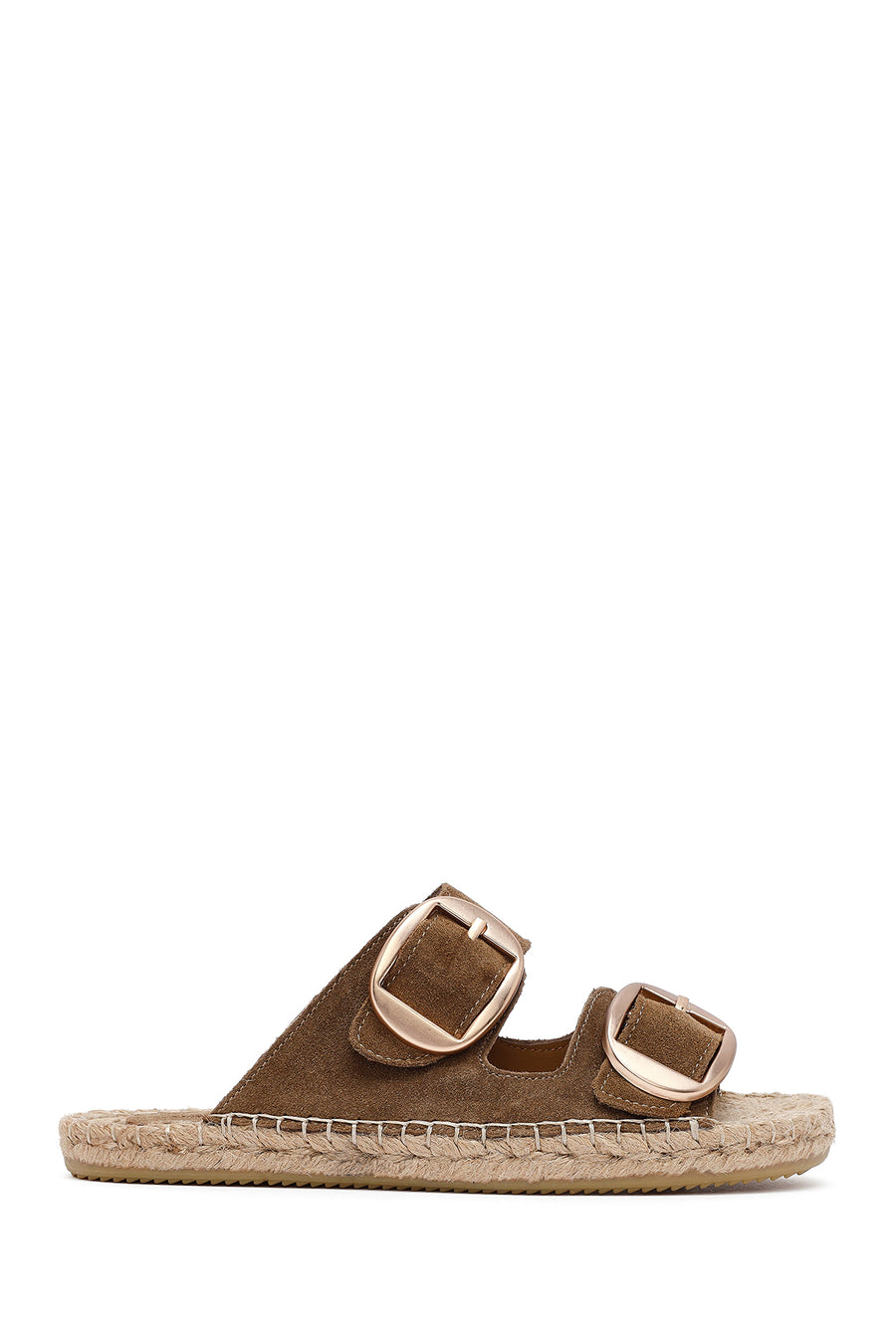 
Women's Mink Buckle Suede Leather Espadrille Slippers
 25SFD205010 | Derimod