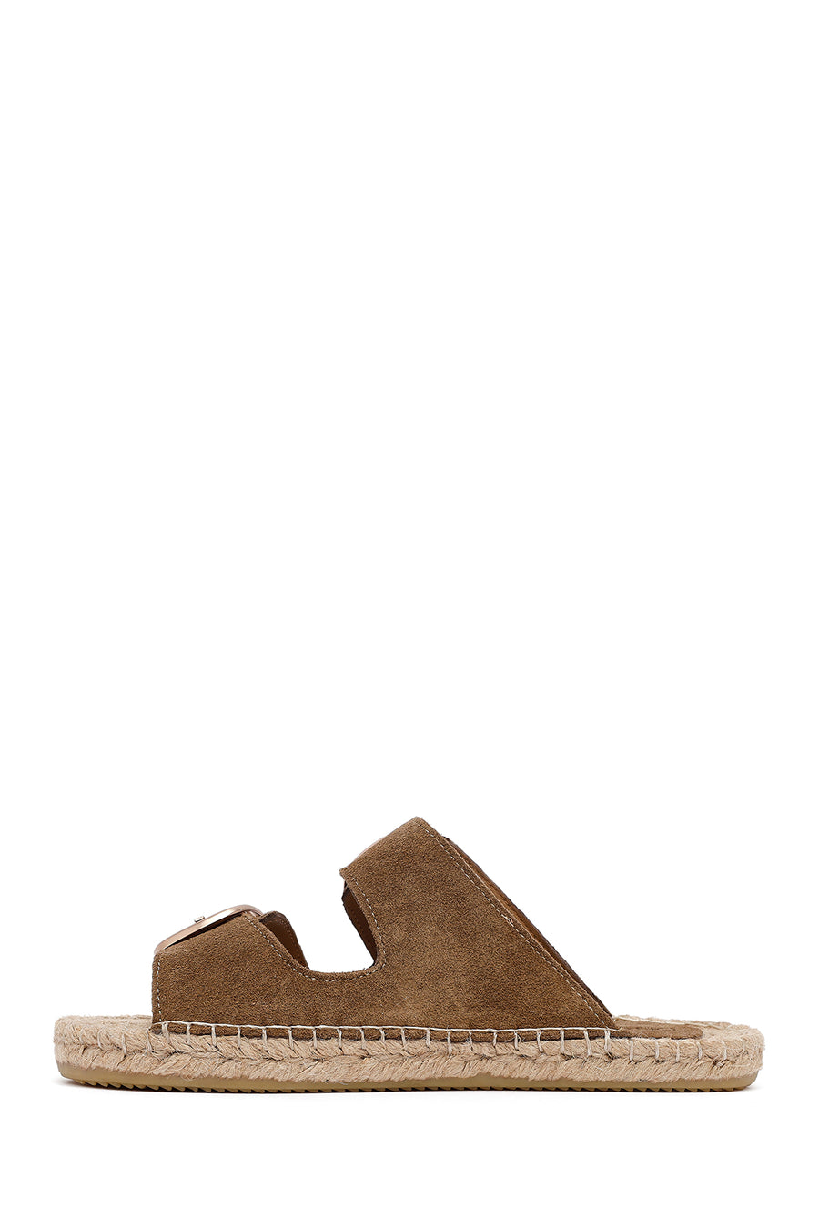 
Women's Mink Buckle Suede Leather Espadrille Slippers
