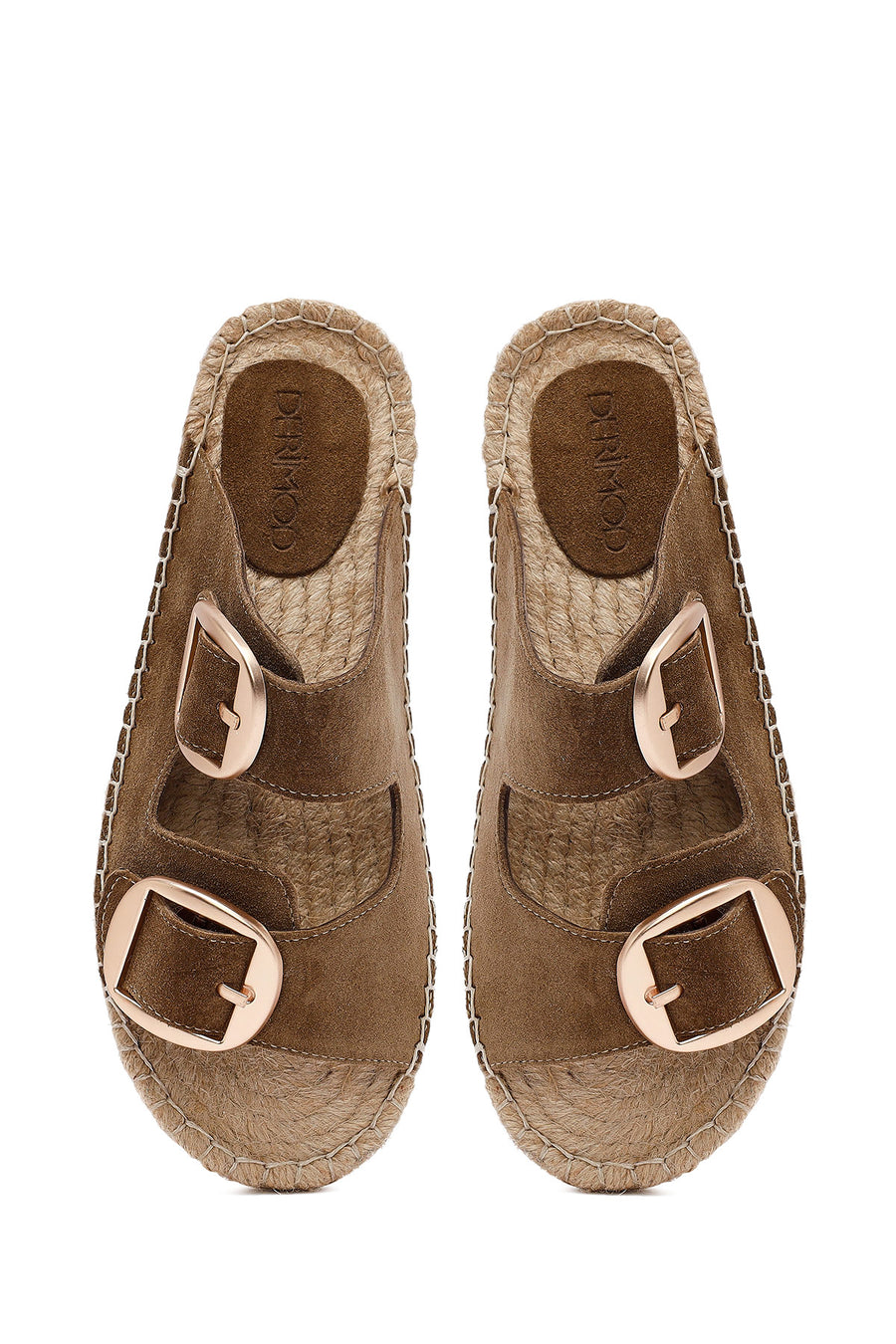 
Women's Mink Buckle Suede Leather Espadrille Slippers
