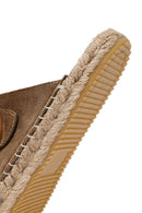 Kadın Vizon Tokalı Süet Deri Espadril Terlik | Derimod