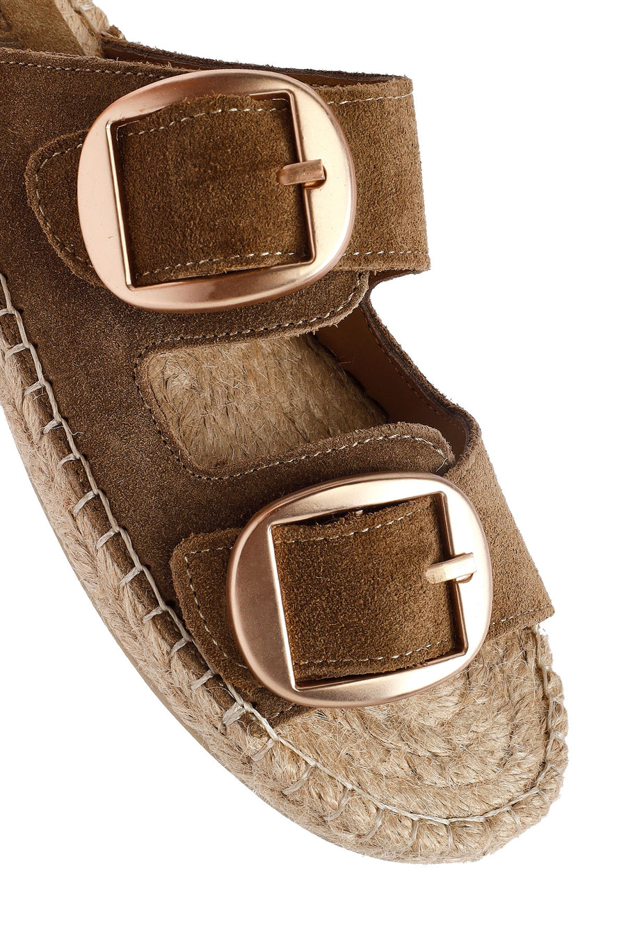 
Women's Mink Buckle Suede Leather Espadrille Slippers
