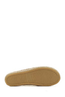 Women's Gold Leather Metallic Espadrille Slippers | Derimod