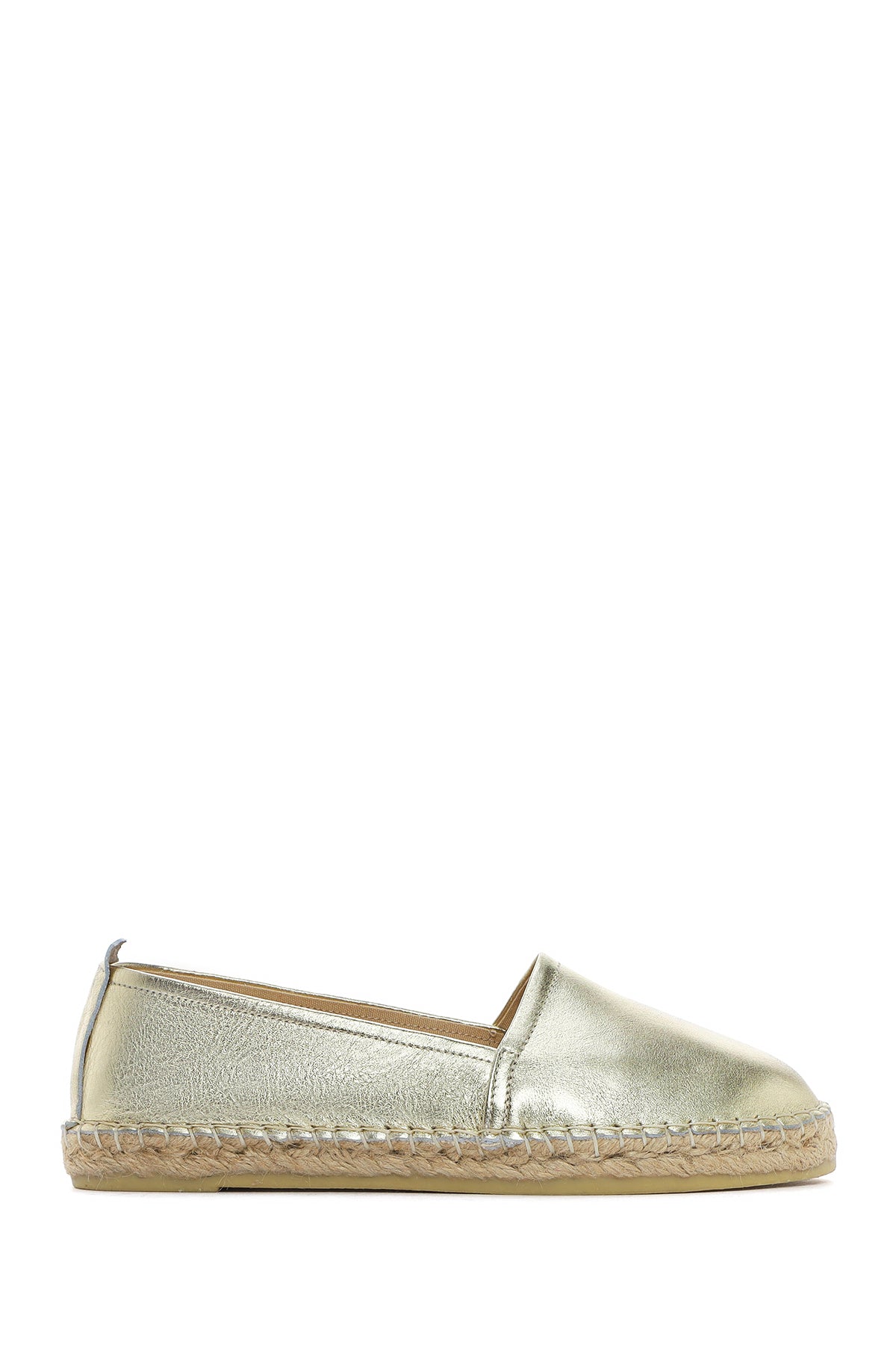 Women's Gold Metallic Leather Espadrilles 25SFD205332 | Derimod