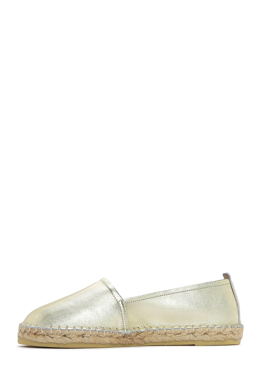 Women's Gold Metallic Leather Espadrilles