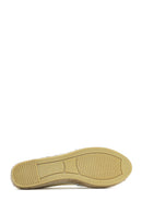 Women's Gold Metallic Leather Espadrilles | Derimod