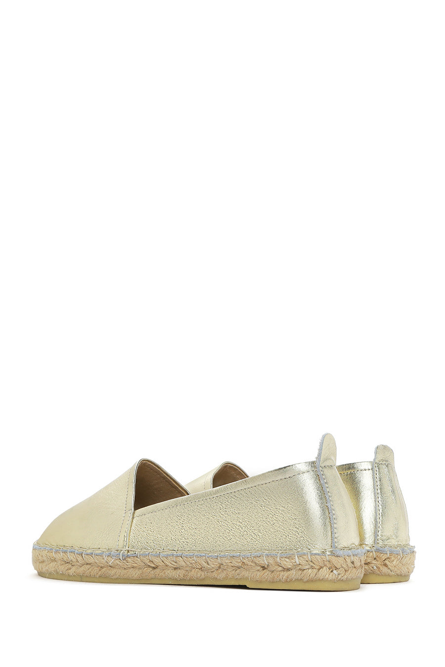 Women's Gold Metallic Leather Espadrilles