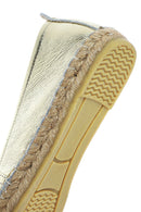 Women's Gold Metallic Leather Espadrilles | Derimod