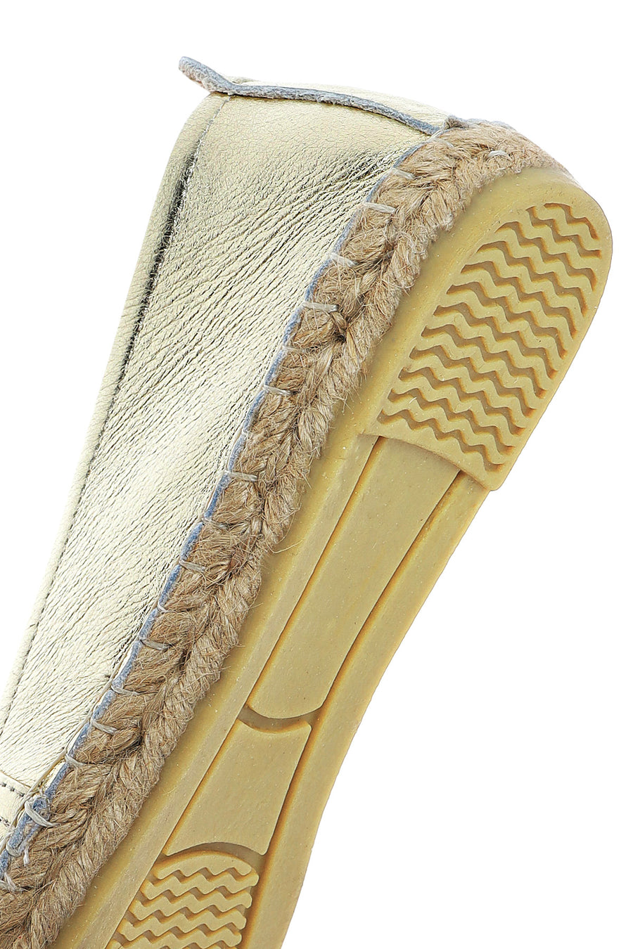 Women's Gold Metallic Leather Espadrilles