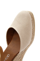 Kadın Bej Bilekten Bantlı Dolgu Topuklu Espadril | Derimod
