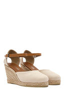 Kadın Bej Bilekten Bantlı Dolgu Topuklu Espadril | Derimod