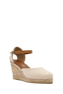 Kadın Bej Bilekten Bantlı Dolgu Topuklu Espadril | Derimod