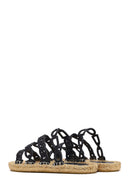 Women's Black Leather Slippers | Derimod