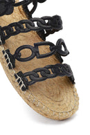 Women's Black Leather Slippers | Derimod