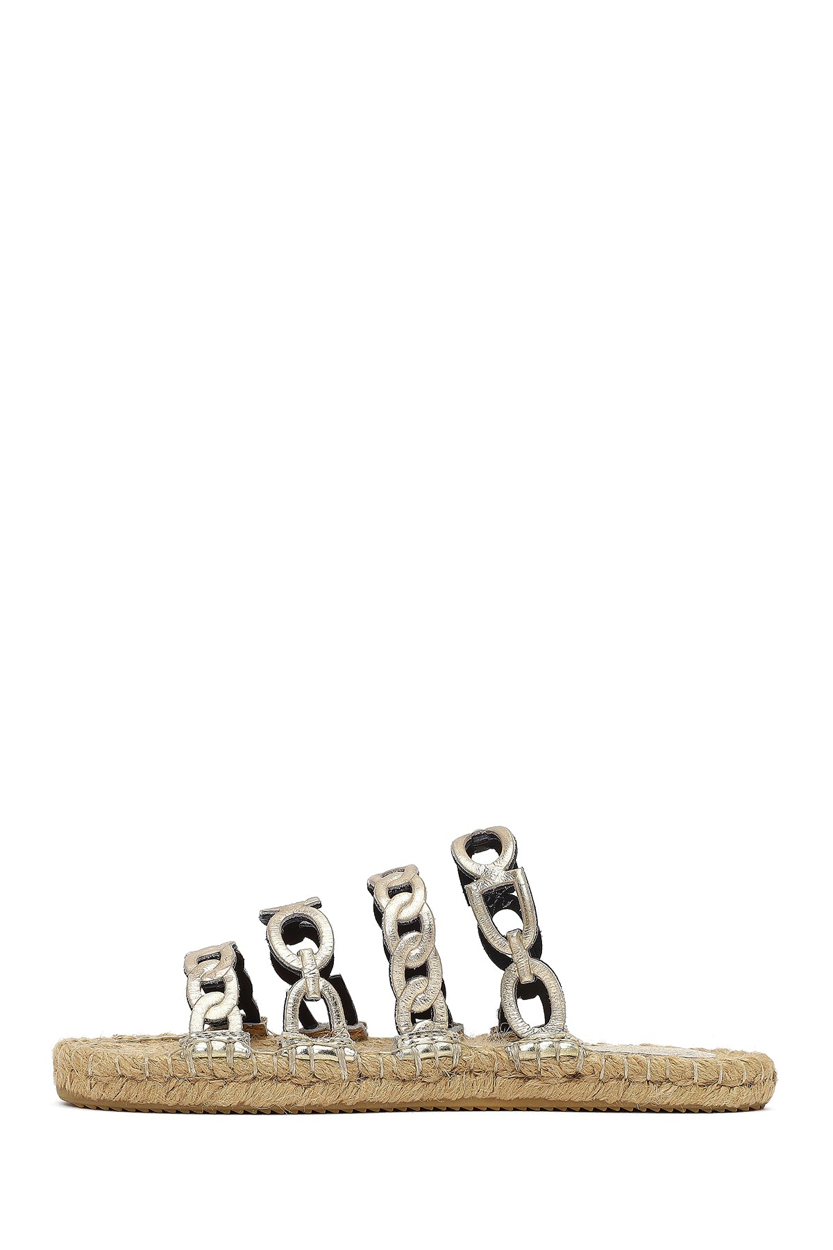 Kadın Altın Metalik Deri Terlik