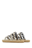 Women's Gold Metallic Leather Slippers | Derimod