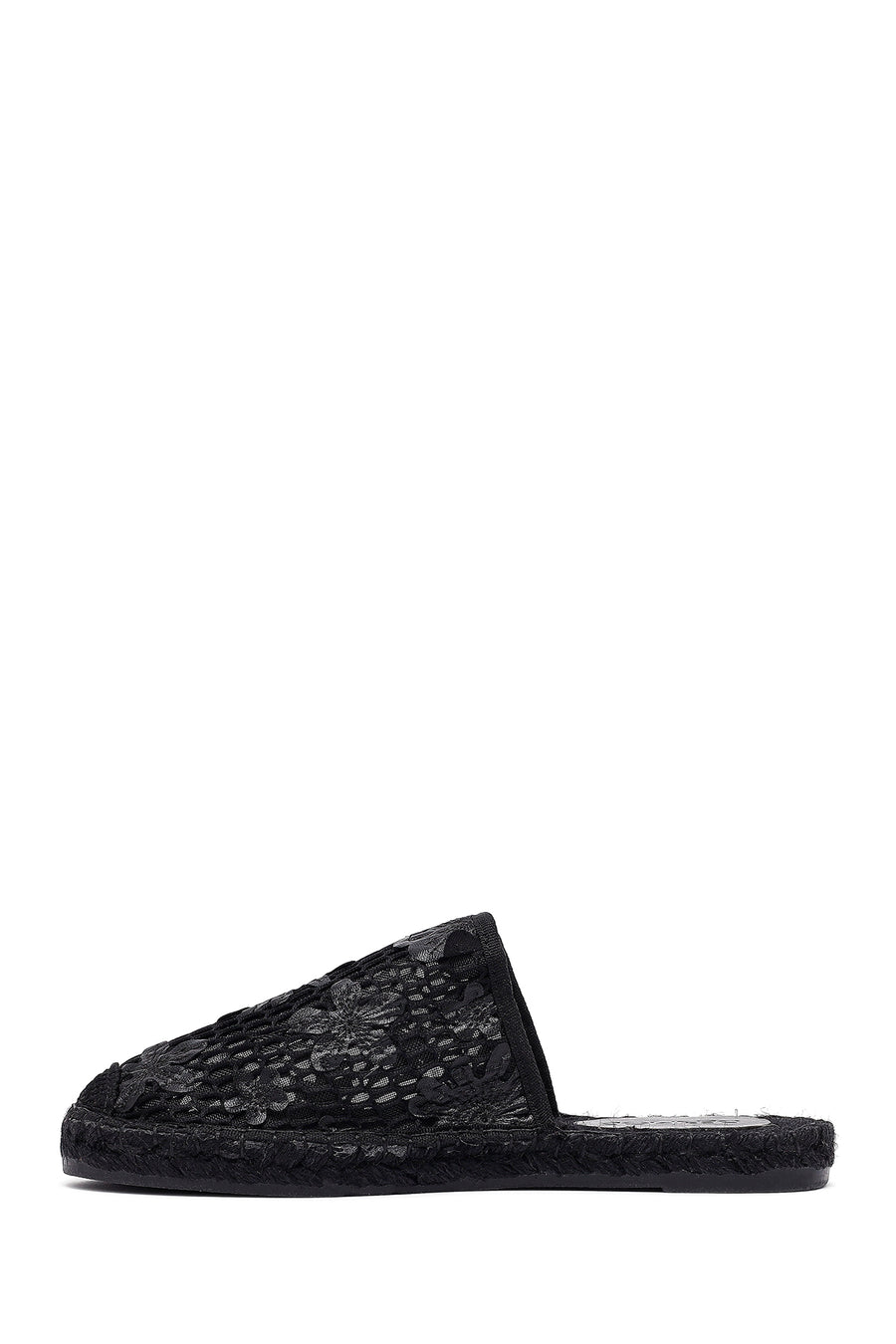 Women's Black Patterned Espadrille Sandals