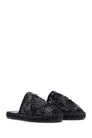 Women's Black Patterned Espadrille Sandals | Derimod