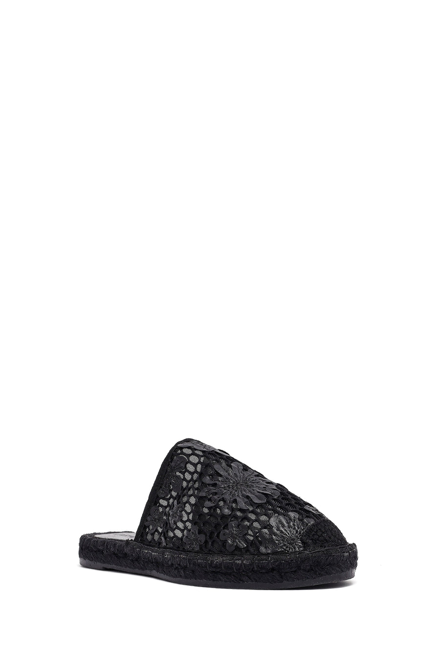 Women's Black Patterned Espadrille Sandals
