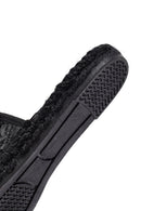 Women's Black Patterned Espadrille Sandals | Derimod