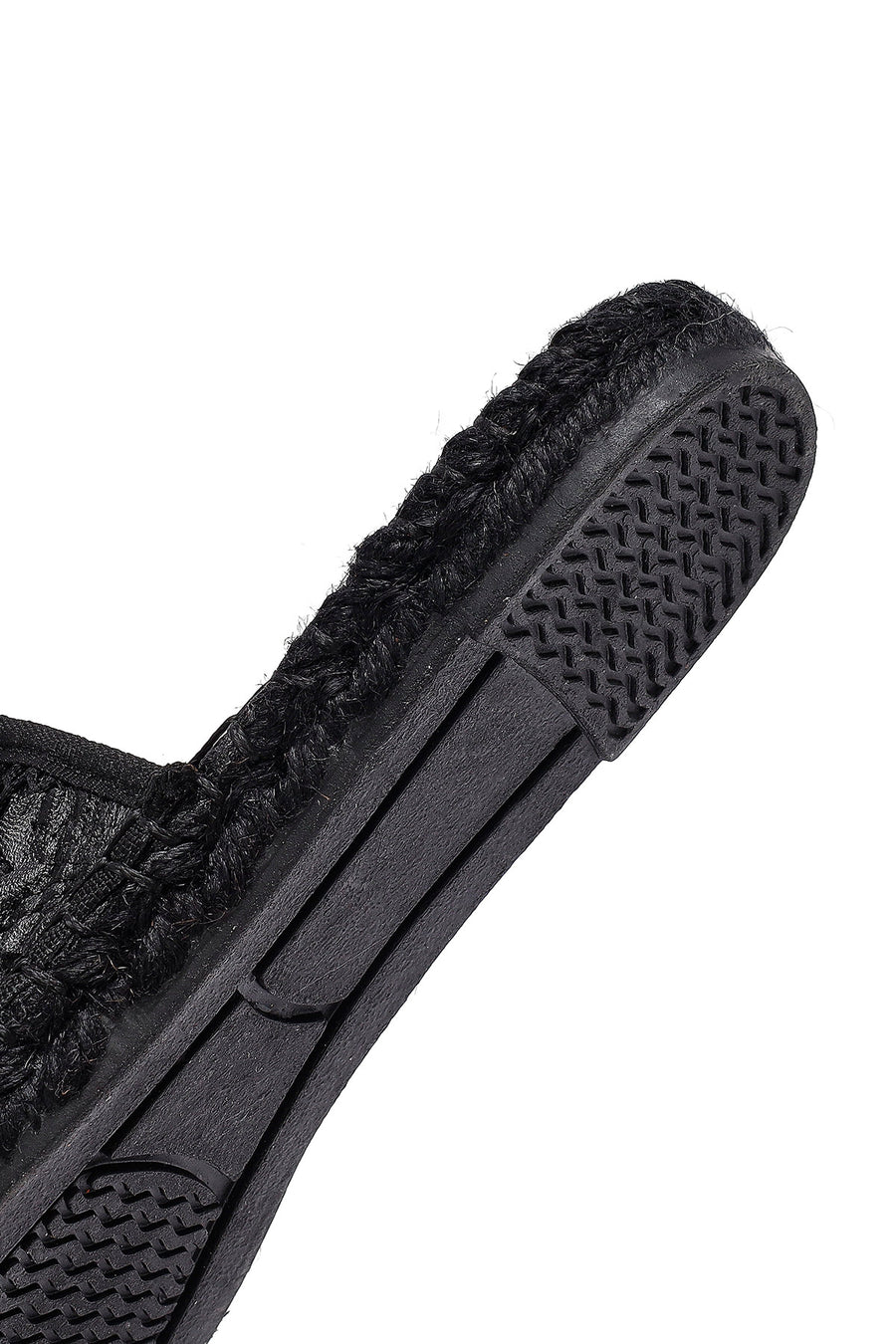 Women's Black Patterned Espadrille Sandals
