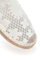 Kadın Krem Desenli Espadril Terlik | Derimod