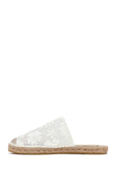 Kadın Krem Desenli Espadril Terlik | Derimod