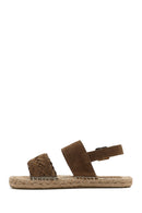 Kadın Vizon Örgü Detaylı Süet Deri Espadril | Derimod