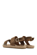 Kadın Vizon Örgü Detaylı Süet Deri Espadril | Derimod