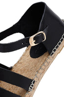 Kadın Siyah Deri Espadril | Derimod