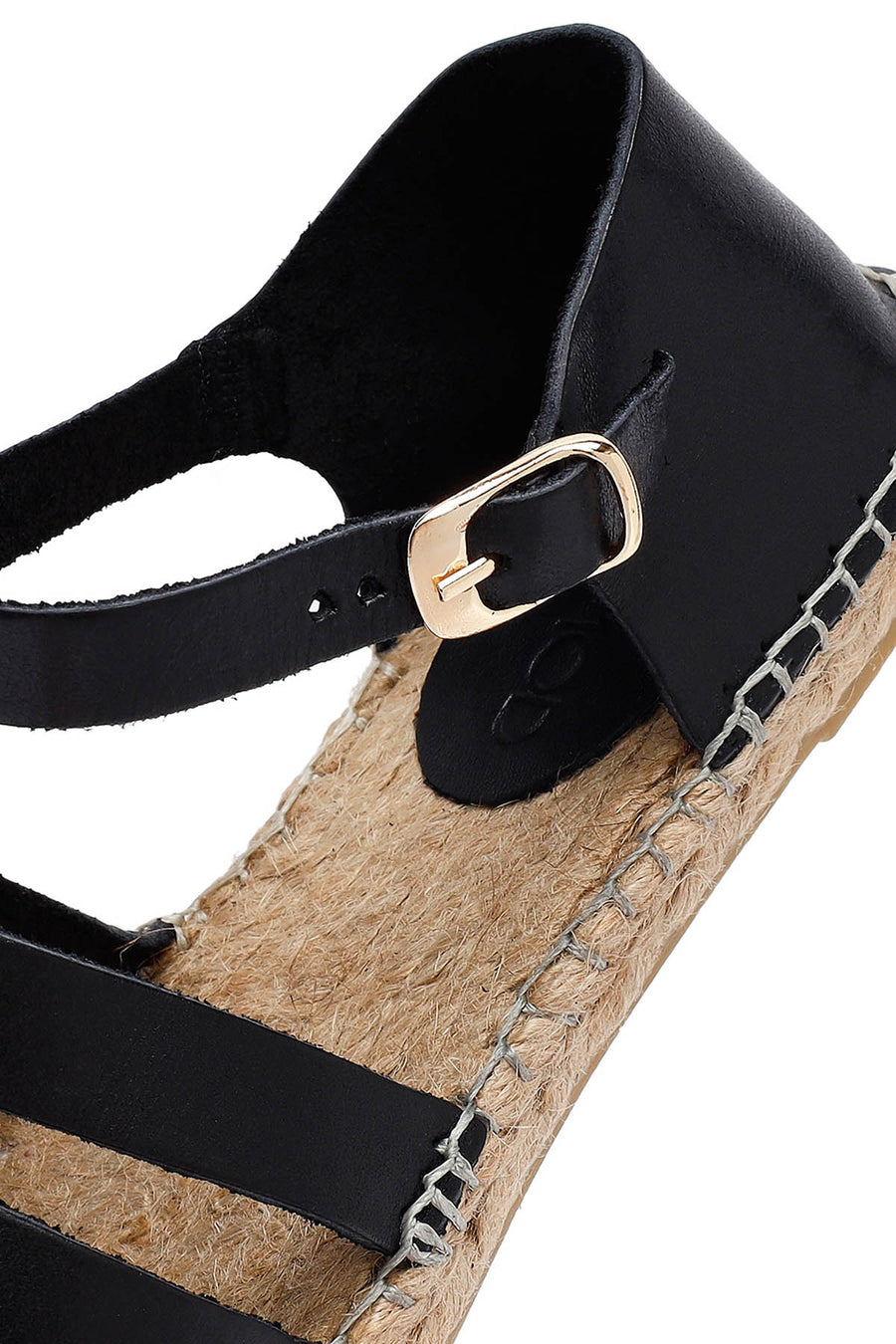 Woman Black Leather Espadrilles