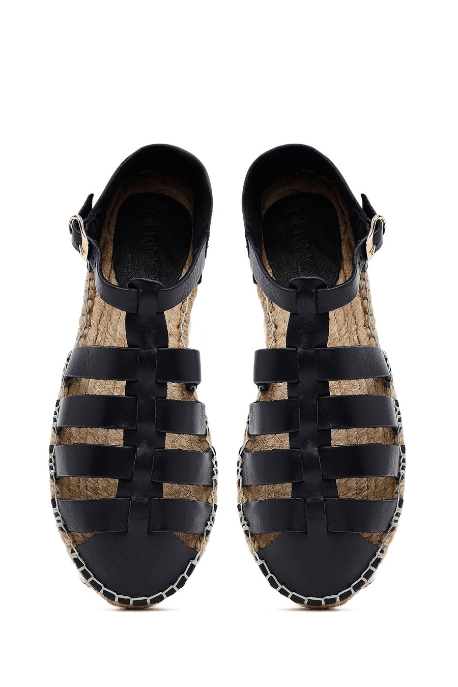 Woman Black Leather Espadrilles