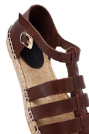 Kadın Kahverengi Deri Espadril | Derimod