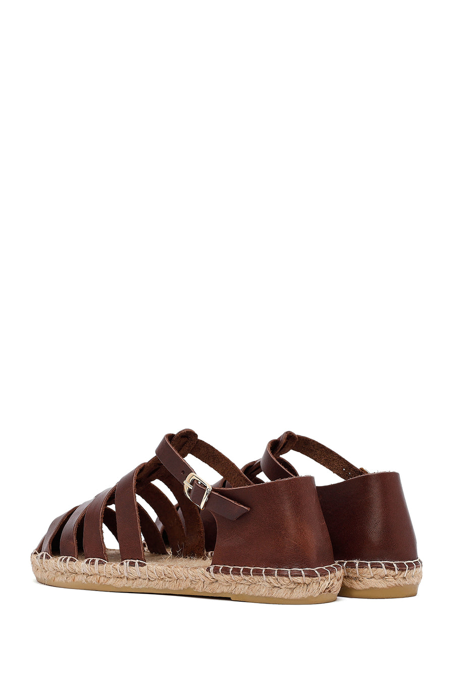 Woman Brown Leather Espadrilles