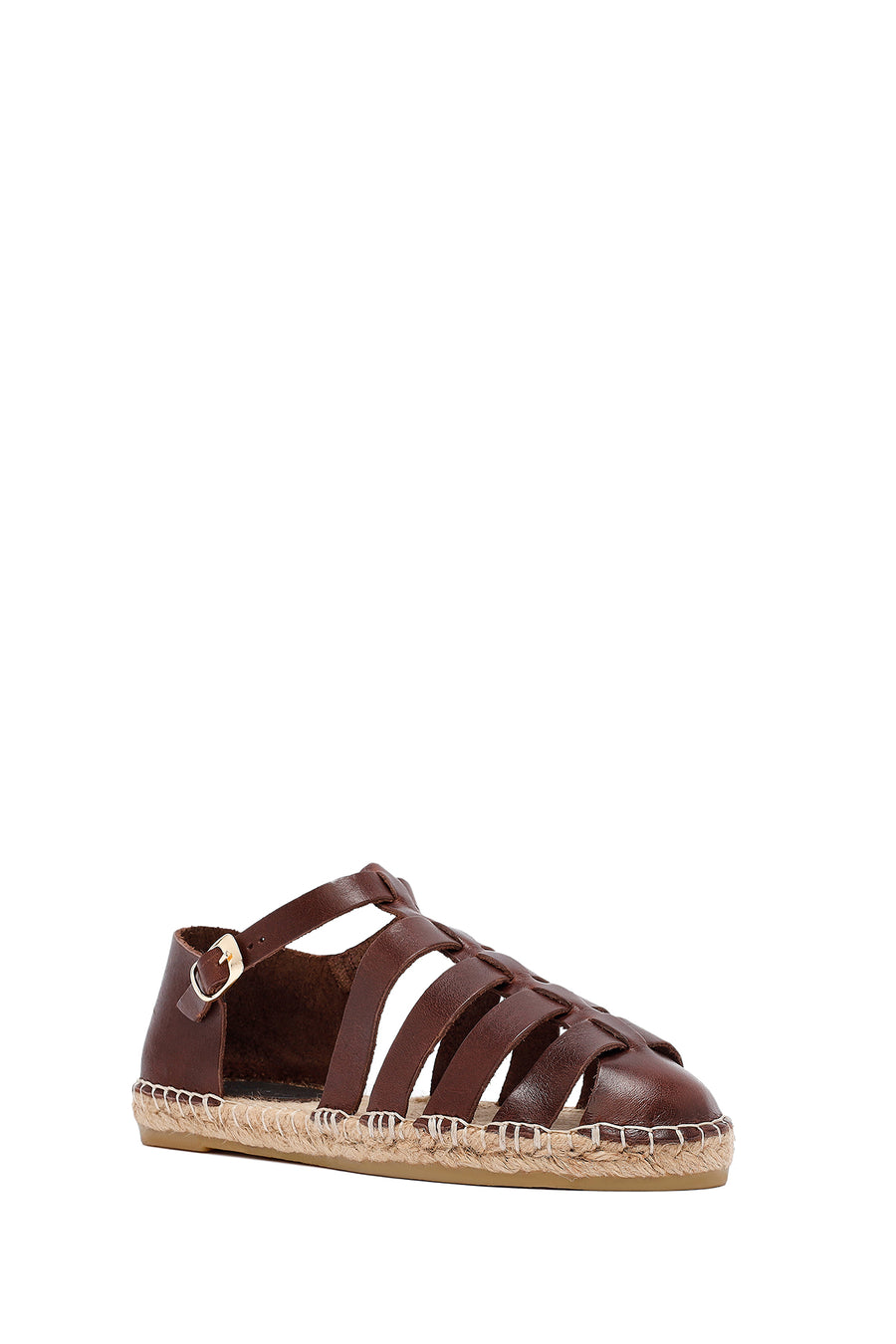 Woman Brown Leather Espadrilles