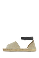 Women's Beige Suede Ankle Strap Espadrilles | Derimod