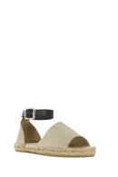 Women's Beige Suede Ankle Strap Espadrilles | Derimod
