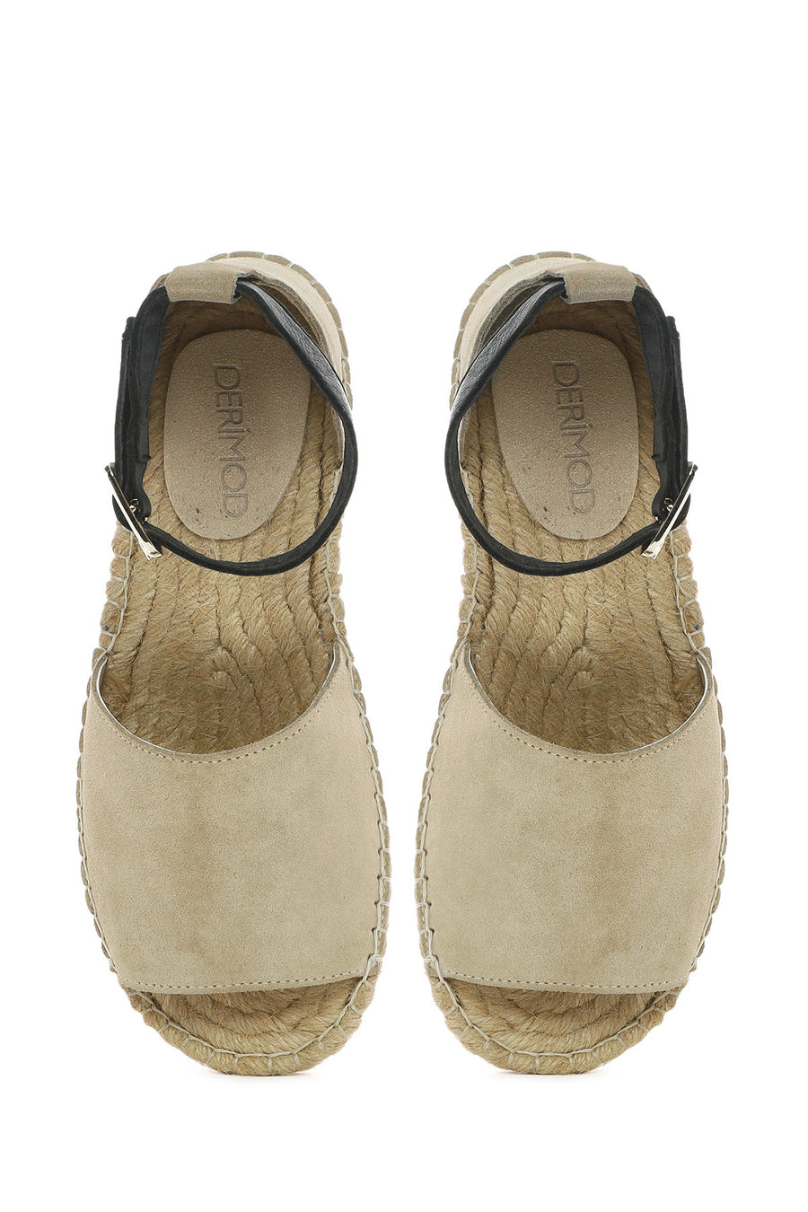 Women's Beige Suede Ankle Strap Espadrilles