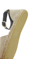 Women's Beige Suede Ankle Strap Espadrilles | Derimod