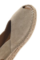 Women's Beige Suede Espadrille Sandals | Derimod